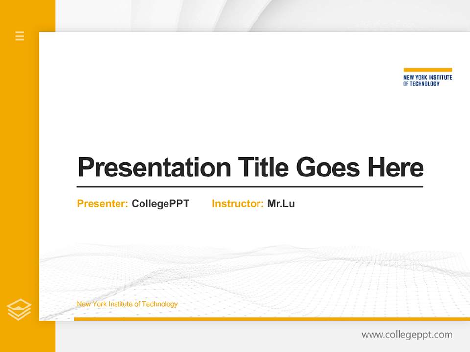 New York Institute of Technology Thesis Proposal/Graduation Defense PPT Template4:3 ratio PPT effect preview image5