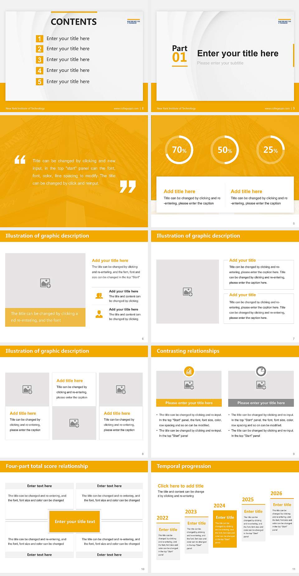 New York Institute of Technology Thesis Proposal/Graduation Defense PPT Template4:3 ratio PPT effect preview image2