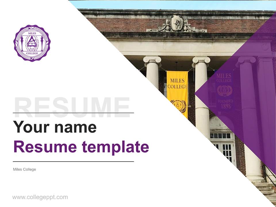Miles College Resume PPT Template4:3 ratio PPT effect preview image5
