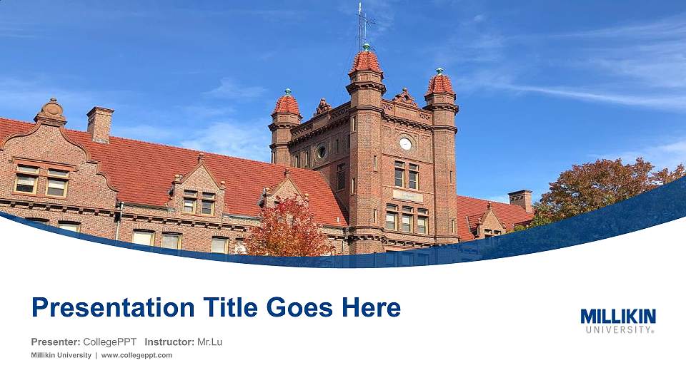 Millikin University Course/Courseware Creation PPT Template16:9 ratio PPT effect preview image