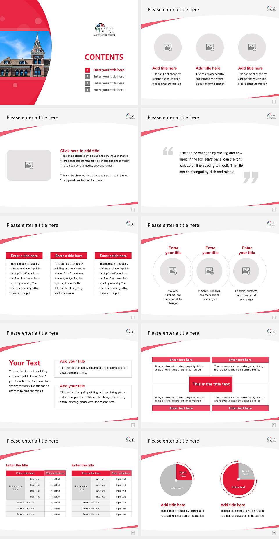 Martin Luther College Course/Courseware Creation PPT Template4:3 ratio PPT effect preview image2