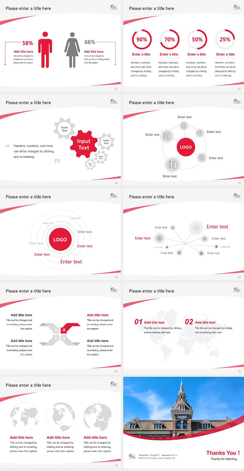 Martin Luther College Course/Courseware Creation PPT Template4:3 ratio PPT effect preview image4