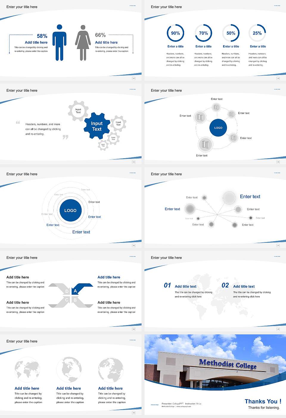 Methodist College Course/Courseware Creation PPT Template16:9 ratio PPT effect preview image4