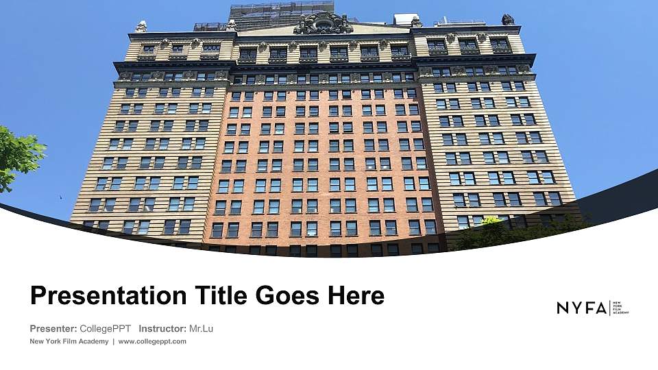 New York Film Academy Course/Courseware Creation PPT Template16:9 ratio PPT effect preview image