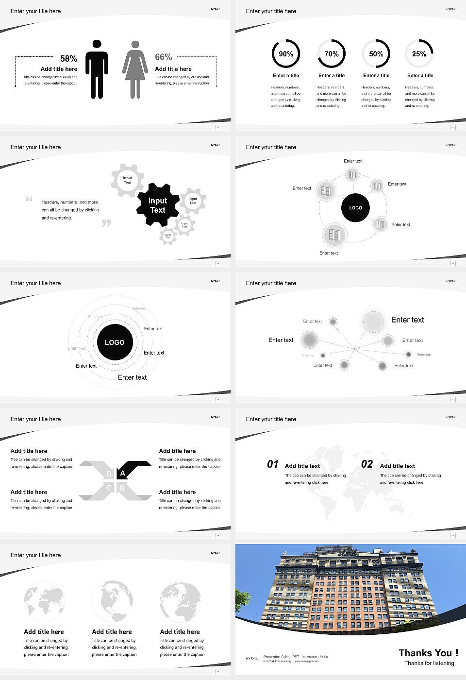 New York Film Academy Course/Courseware Creation PPT Template16:9 ratio PPT effect preview image4