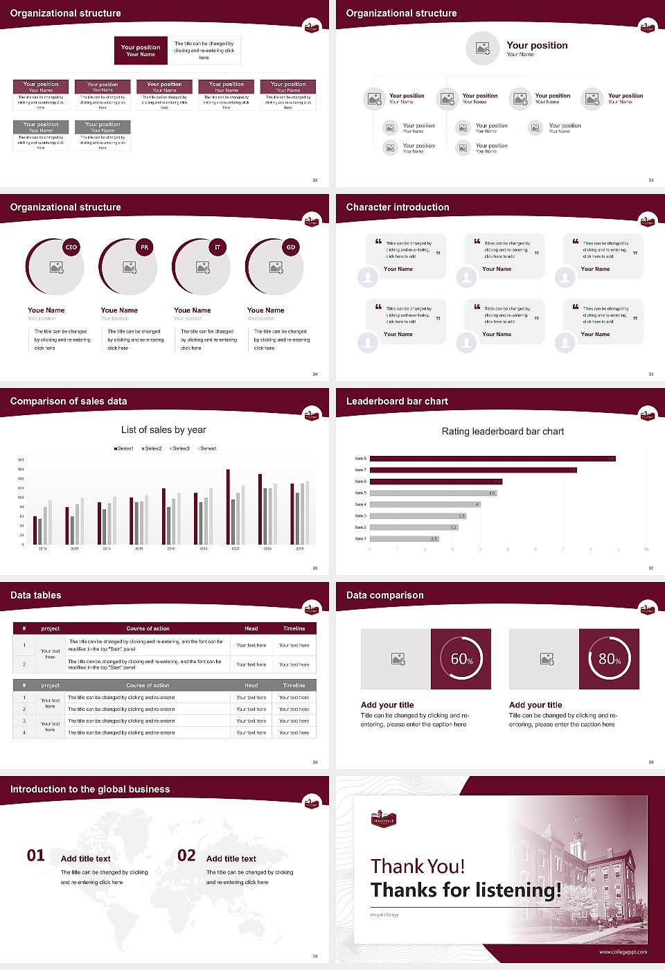Maryville College Academic Presentation/Research Findings Report PPT Template16:9 ratio PPT effect preview image4