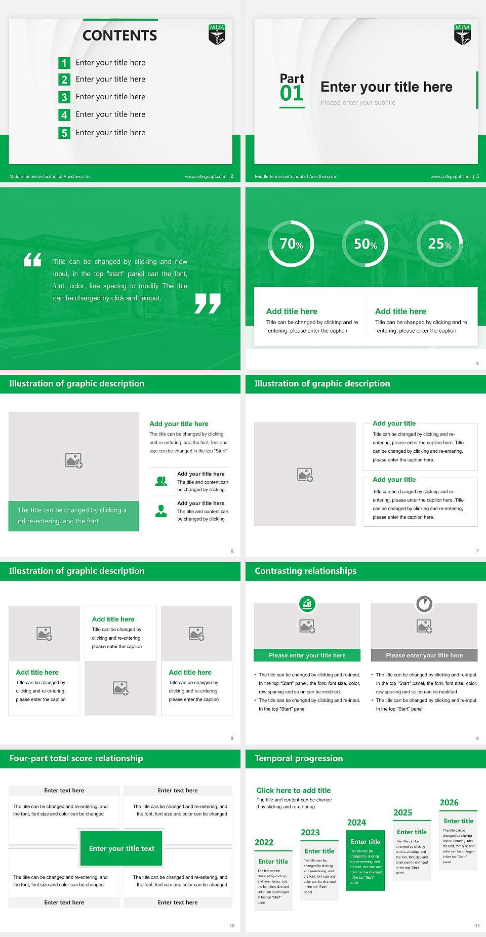 Middle Tennessee School of Anesthesia Inc Thesis Proposal/Graduation Defense PPT Template4:3 ratio PPT effect preview image2