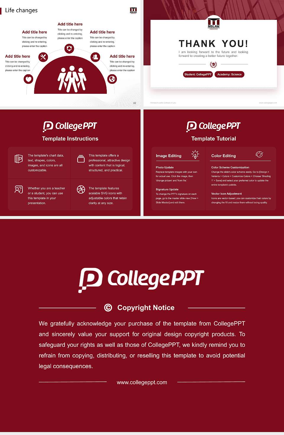 Massachusetts School of Law National Scholarship Defense PPT Template4:3 ratio PPT effect preview image4