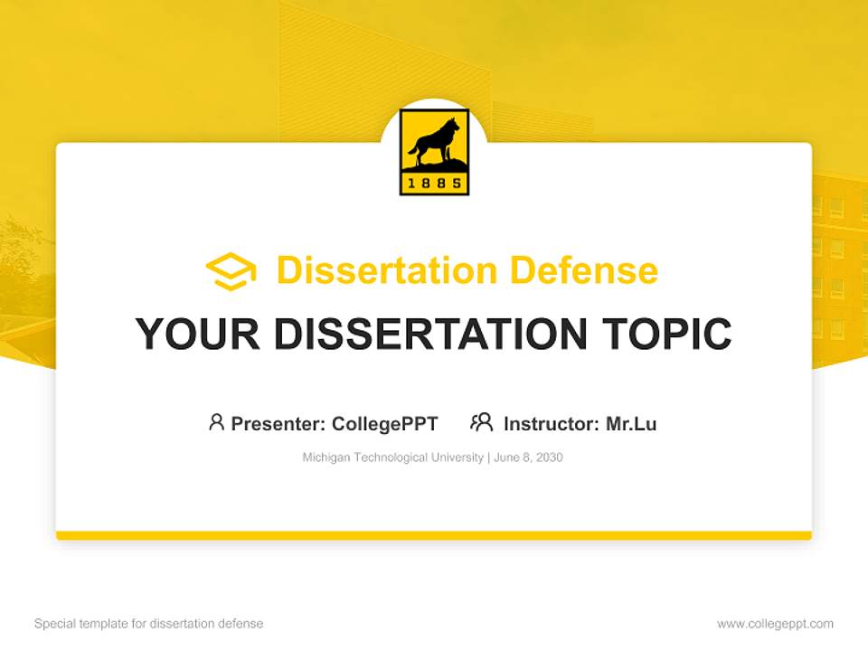 Michigan Technological University Graduation Thesis Defense PPT Template4:3 ratio PPT effect preview image7