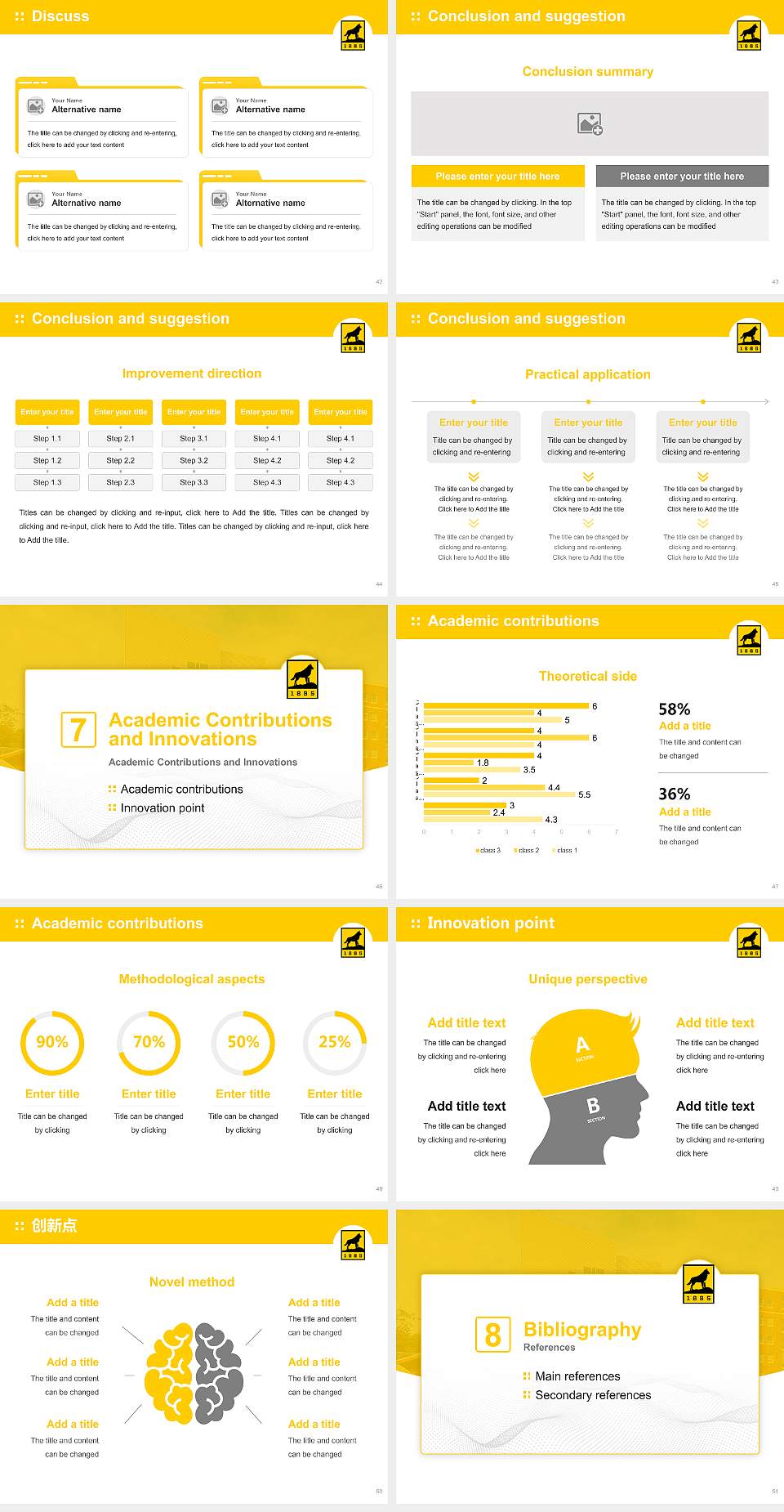 Michigan Technological University Graduation Thesis Defense PPT Template4:3 ratio PPT effect preview image6