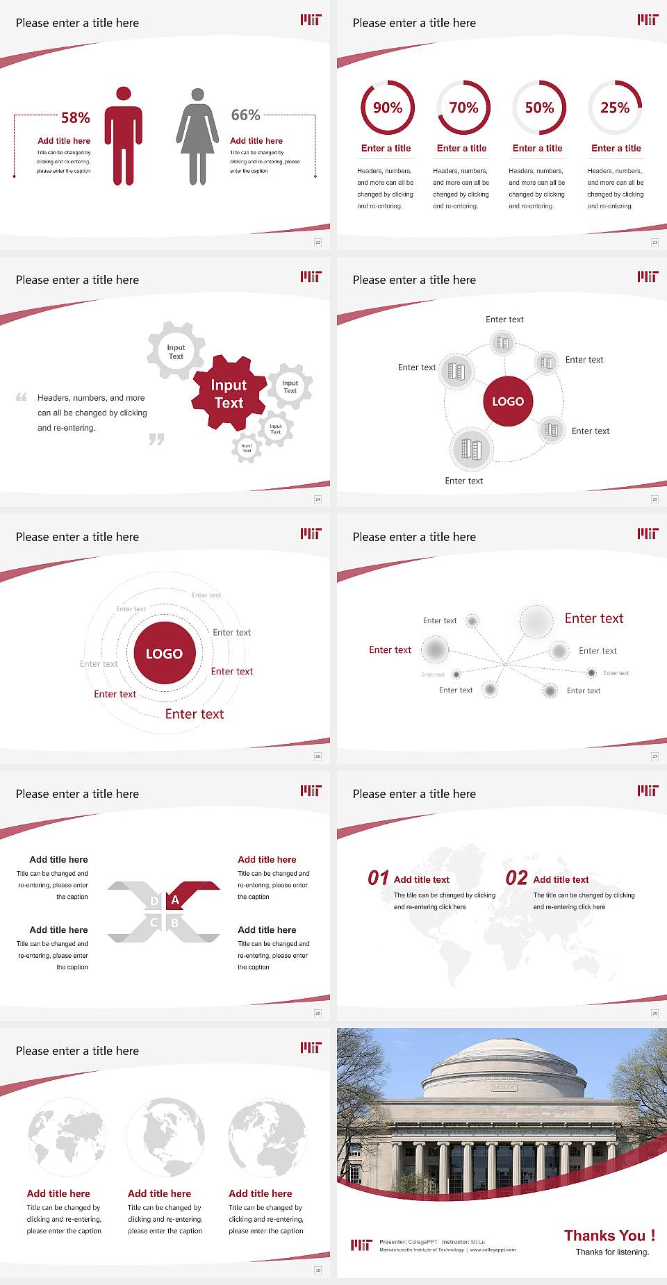 Massachusetts Institute of Technology Course/Courseware Creation PPT Template4:3 ratio PPT effect preview image4