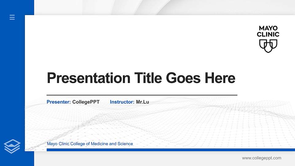Mayo Clinic College of Medicine and Science Thesis Proposal/Graduation Defense PPT Template16:9 ratio PPT effect preview image1