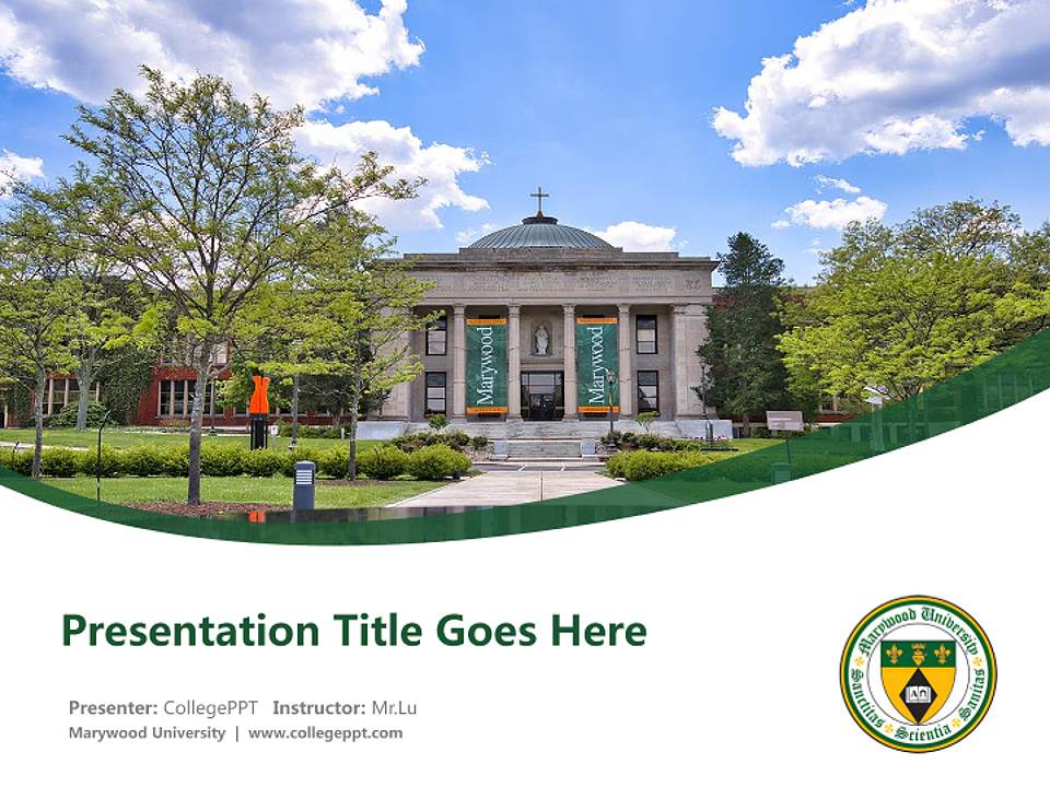 Marywood University Course/Courseware Creation PPT Template4:3 ratio PPT effect preview image5