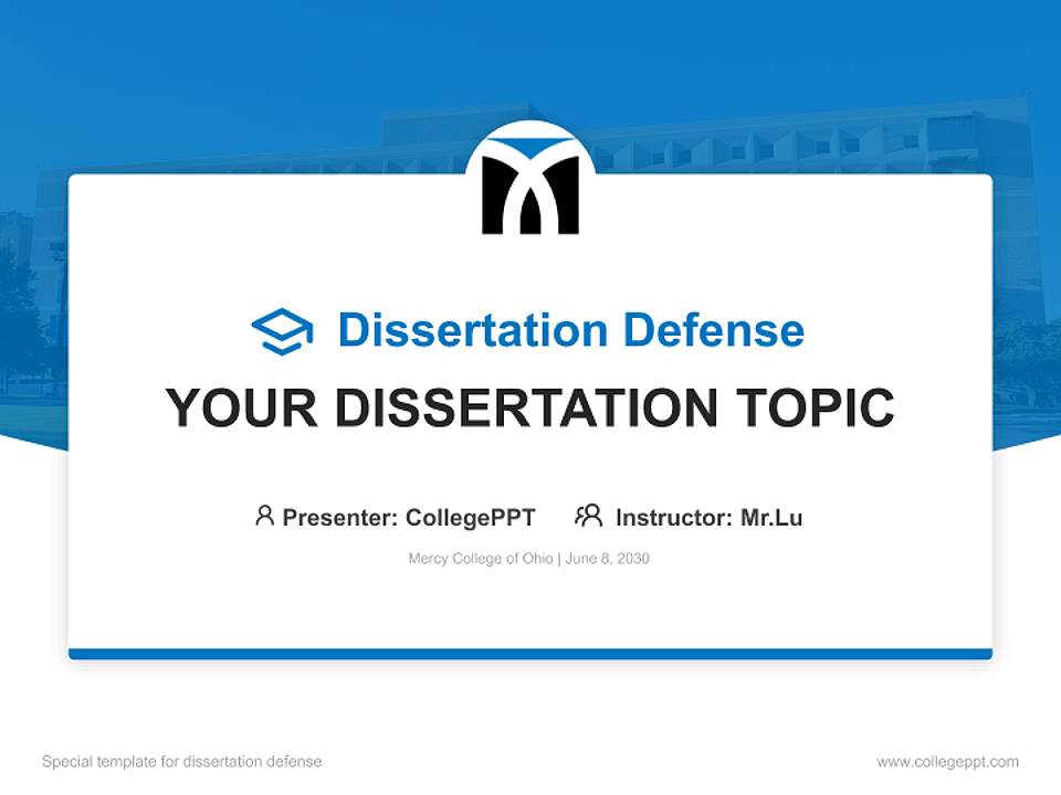 Mercy College of Ohio Graduation Thesis Defense PPT Template4:3 ratio PPT effect preview image7