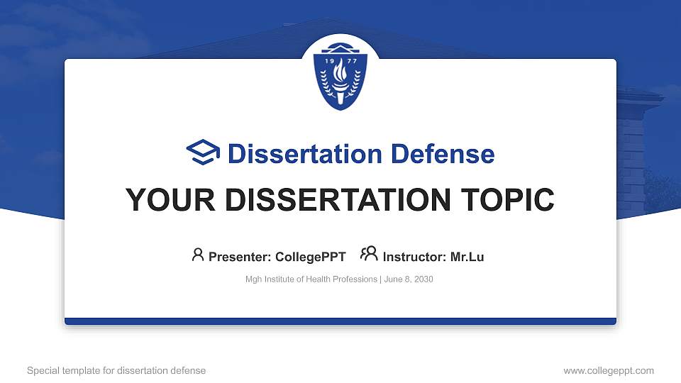 Mgh Institute of Health Professions Graduation Thesis Defense PPT Template16:9 ratio PPT effect preview image