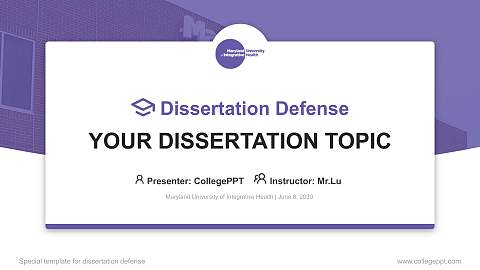 Maryland University of Integrative Health Graduation Thesis Defense PPT Template
