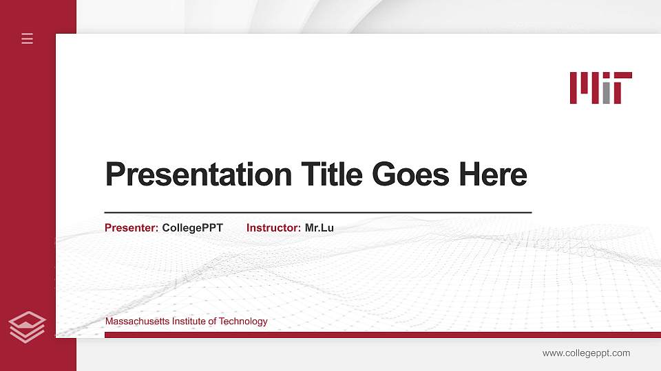 Massachusetts Institute of Technology Thesis Proposal/Graduation Defense PPT Template16:9 ratio PPT effect preview image