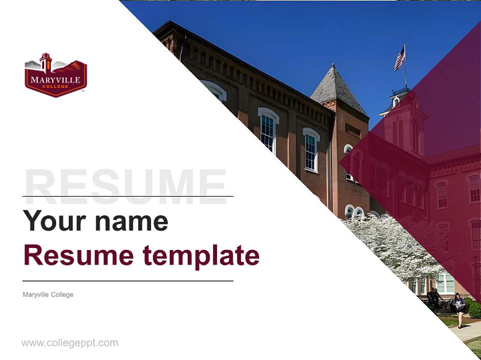 Maryville College Resume PPT Template4:3 ratio PPT effect preview image5