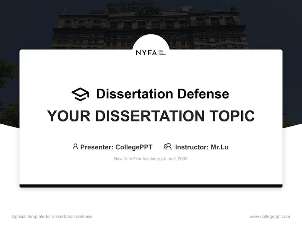 New York Film Academy Graduation Thesis Defense PPT Template4:3 ratio PPT effect preview image7