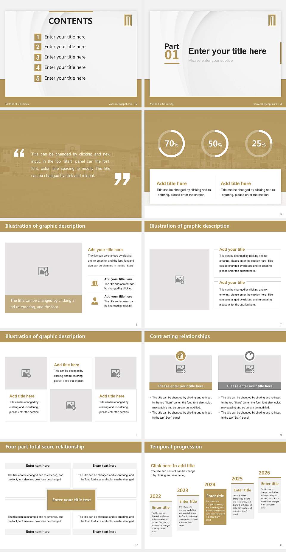 Methodist University Thesis Proposal/Graduation Defense PPT Template4:3 ratio PPT effect preview image2