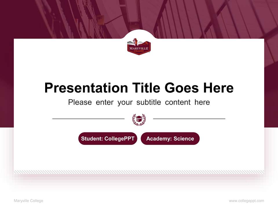 Maryville College National Scholarship Defense PPT Template4:3 ratio PPT effect preview image4