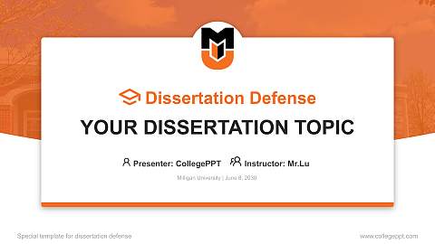 Milligan University Graduation Thesis Defense PPT Template