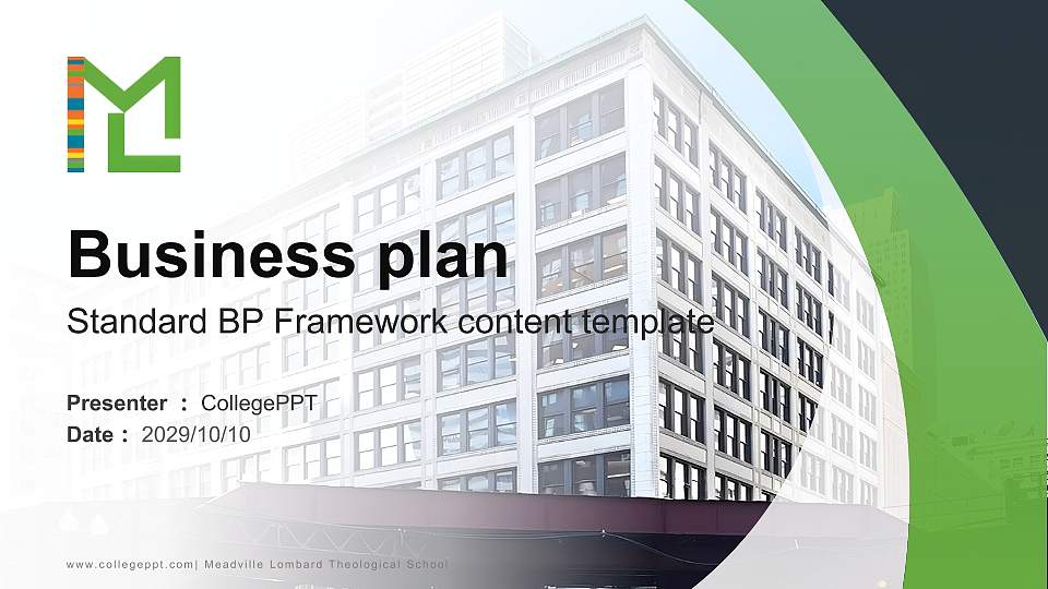 Meadville Lombard Theological School Competition/Entrepreneurship Contest PPT Template16:9 ratio PPT effect preview image