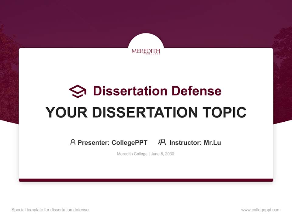 Meredith College Graduation Thesis Defense PPT Template4:3 ratio PPT effect preview image7