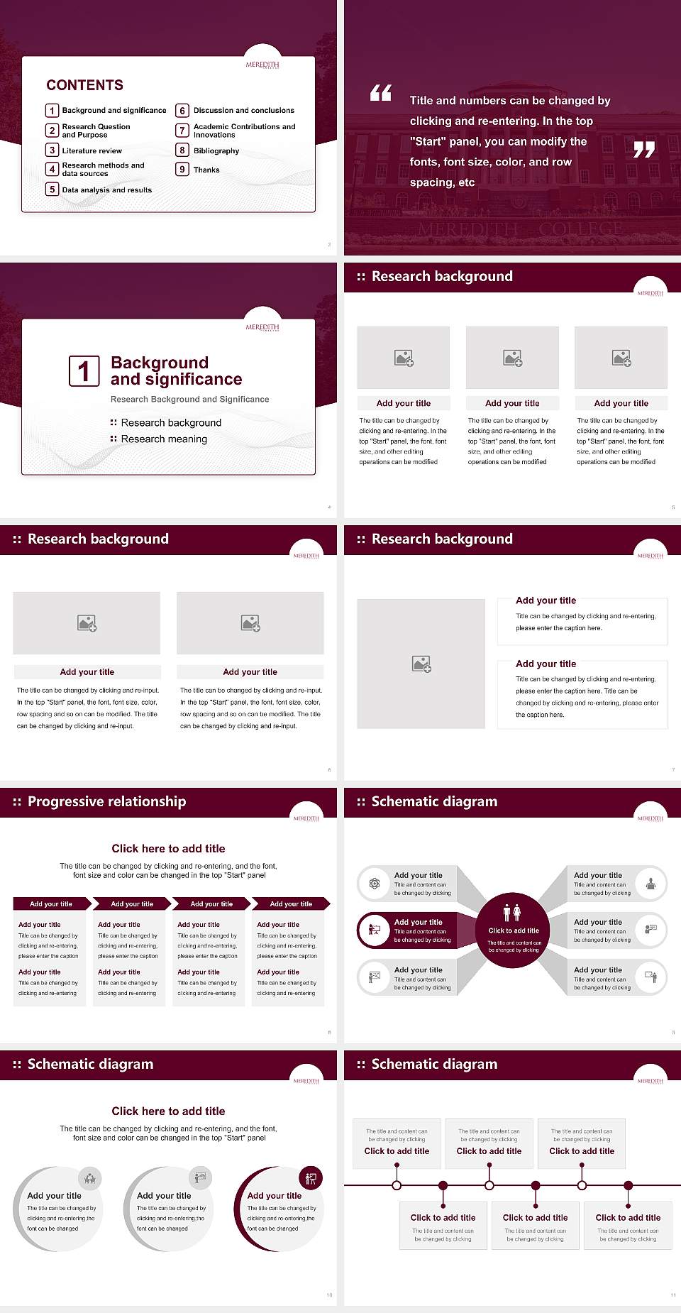 Meredith College Graduation Thesis Defense PPT Template4:3 ratio PPT effect preview image2