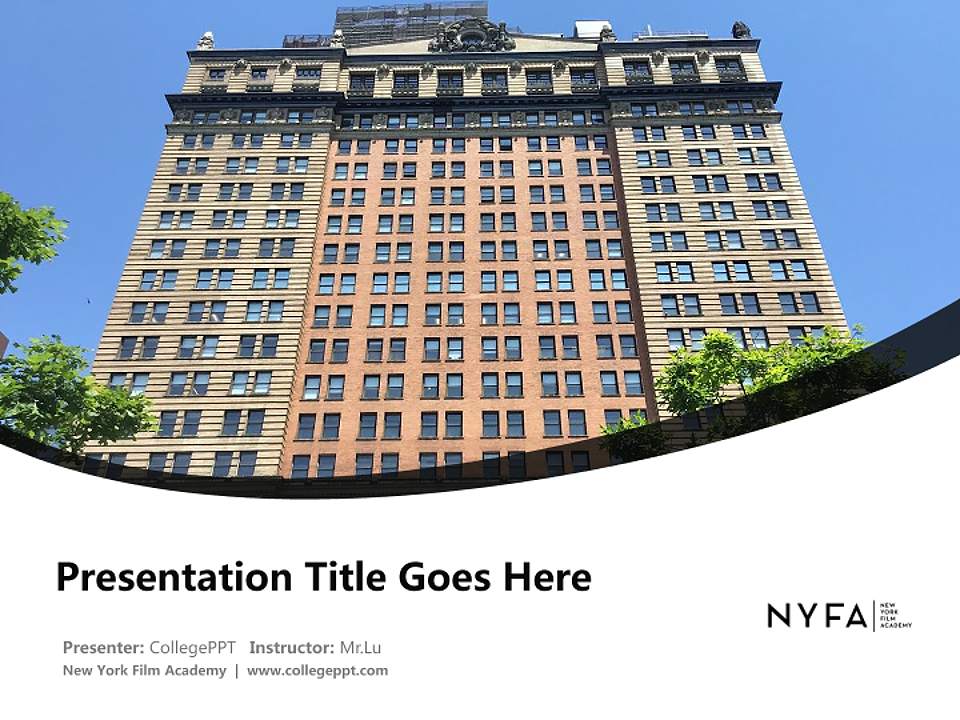 New York Film Academy Course/Courseware Creation PPT Template4:3 ratio PPT effect preview image5