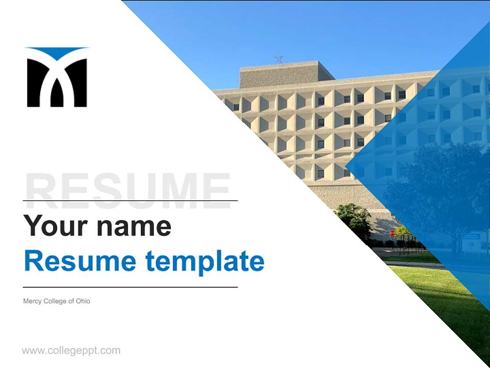 Mercy College of Ohio Resume PPT Template4:3 ratio PPT effect preview image5