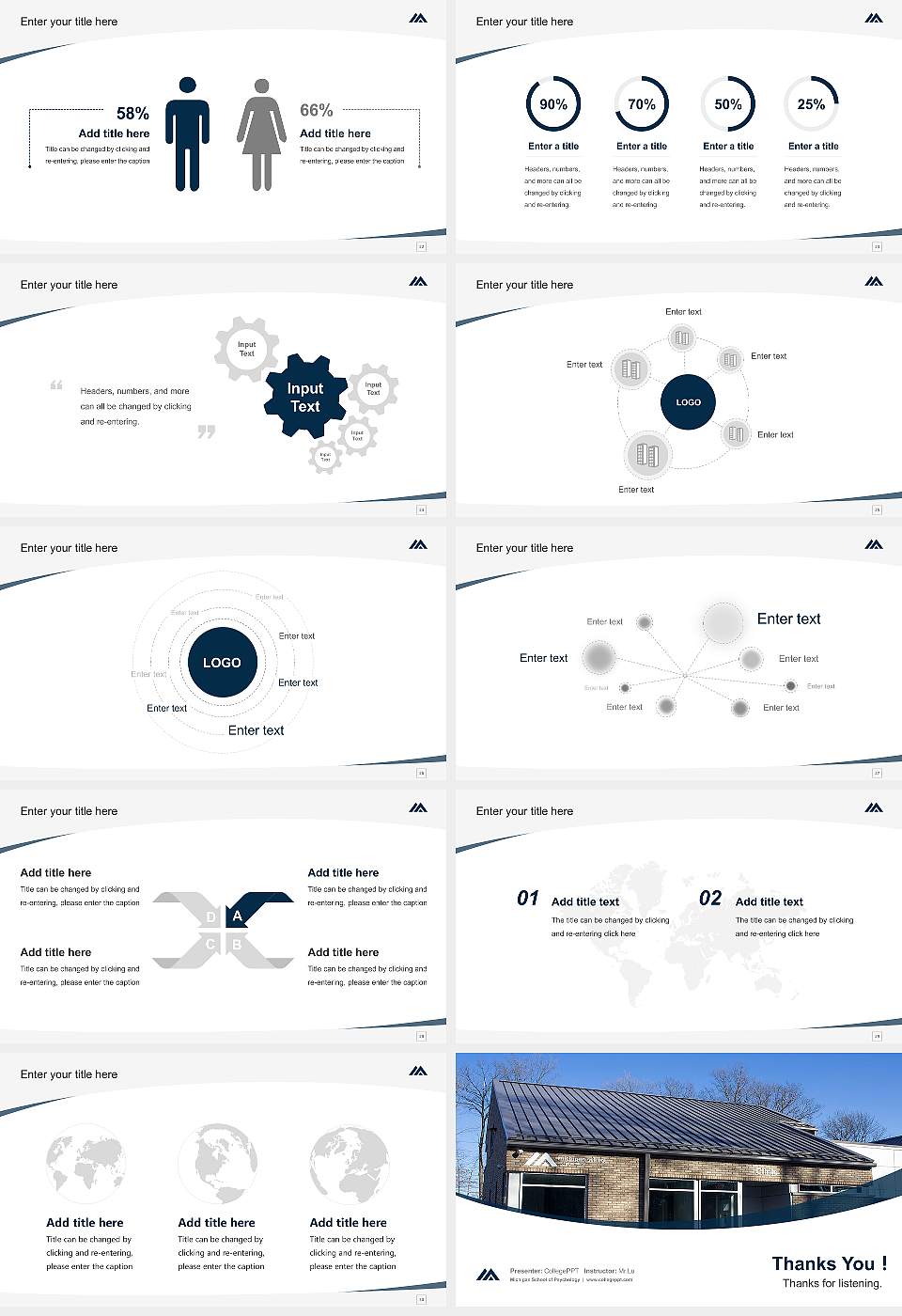Michigan School of Psychology Course/Courseware Creation PPT Template16:9 ratio PPT effect preview image4