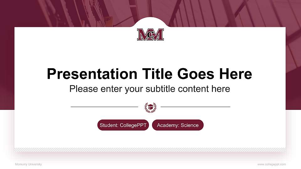 Mcmurry University National Scholarship Defense PPT Template16:9 ratio PPT effect preview image