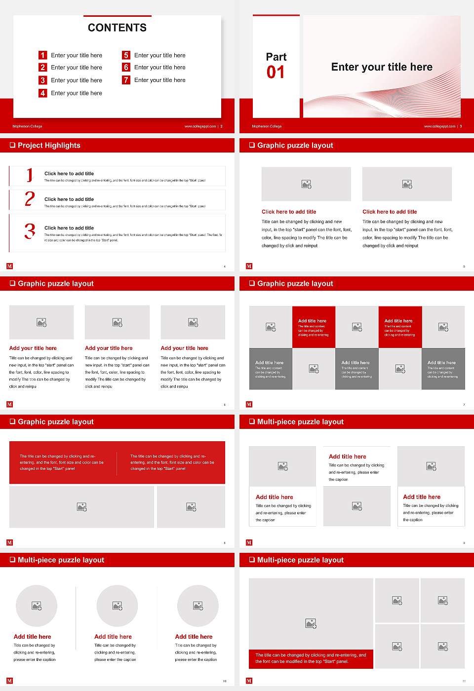 Mcpherson College General Purpose PPT Template16:9 ratio PPT effect preview image2