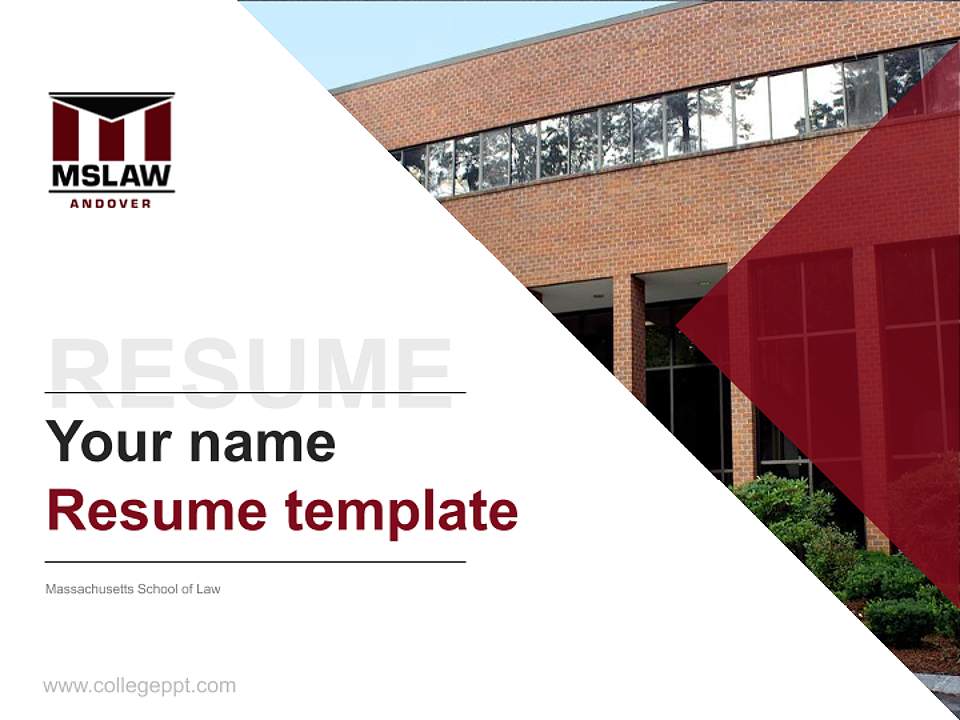 Massachusetts School of Law Resume PPT Template4:3 ratio PPT effect preview image5