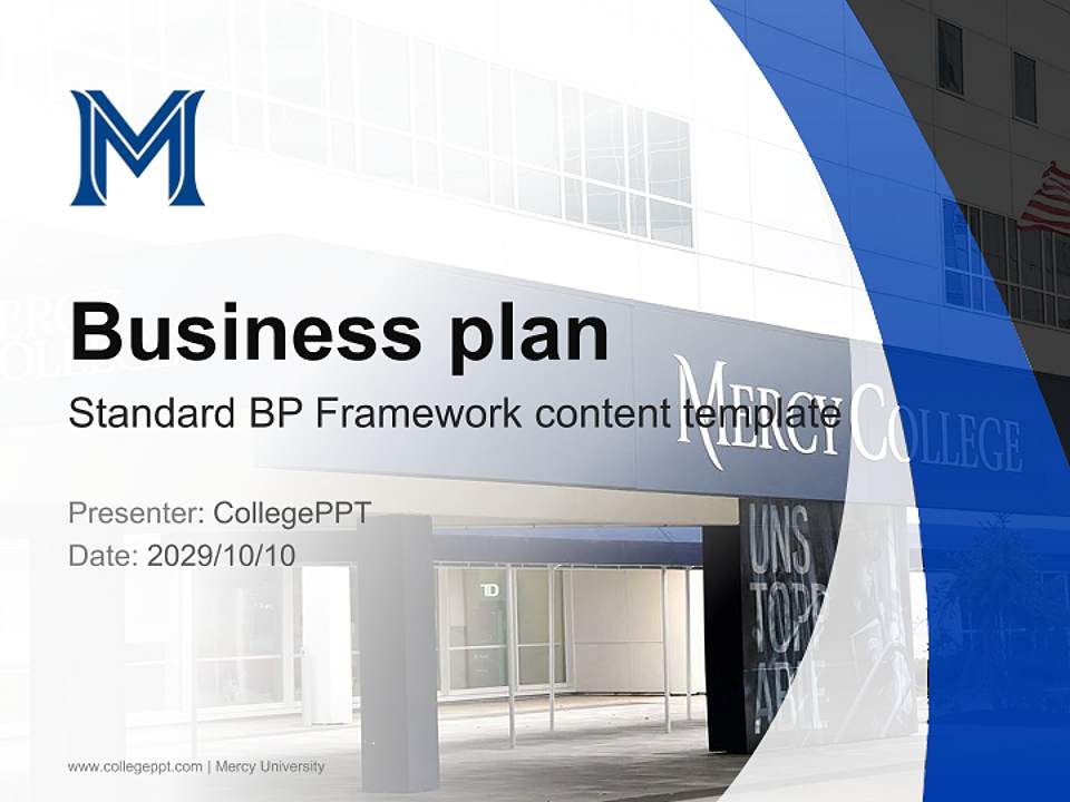 Mercy University Competition/Entrepreneurship Contest PPT Template4:3 ratio PPT effect preview image9