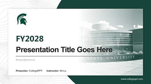 Michigan State University Academic Presentation/Research Findings Report PPT Template