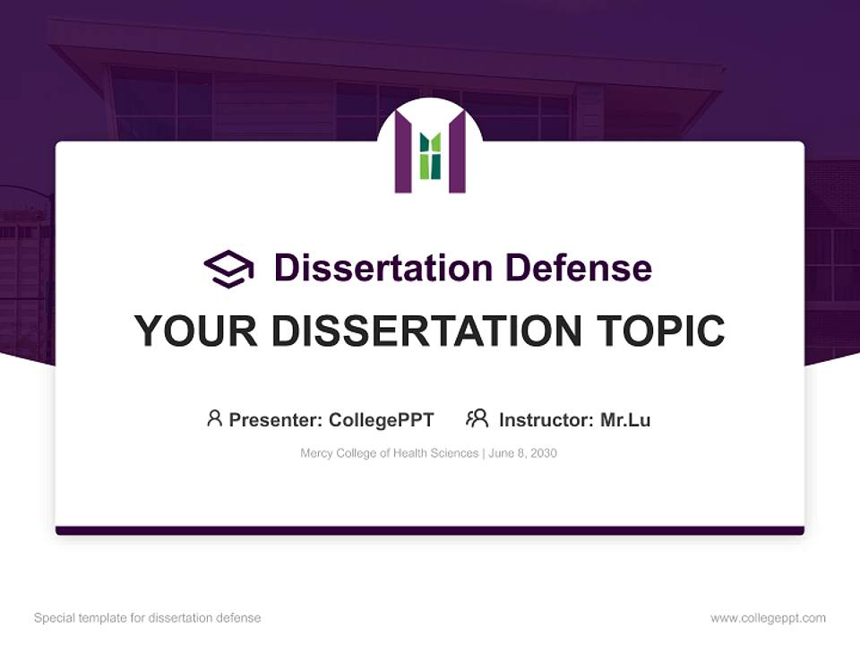 Mercy College of Health Sciences Graduation Thesis Defense PPT Template4:3 ratio PPT effect preview image7