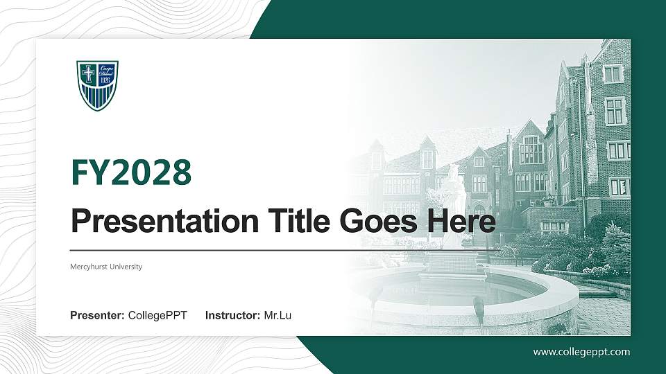 Mercyhurst University Academic Presentation/Research Findings Report PPT Template16:9 ratio PPT effect preview image