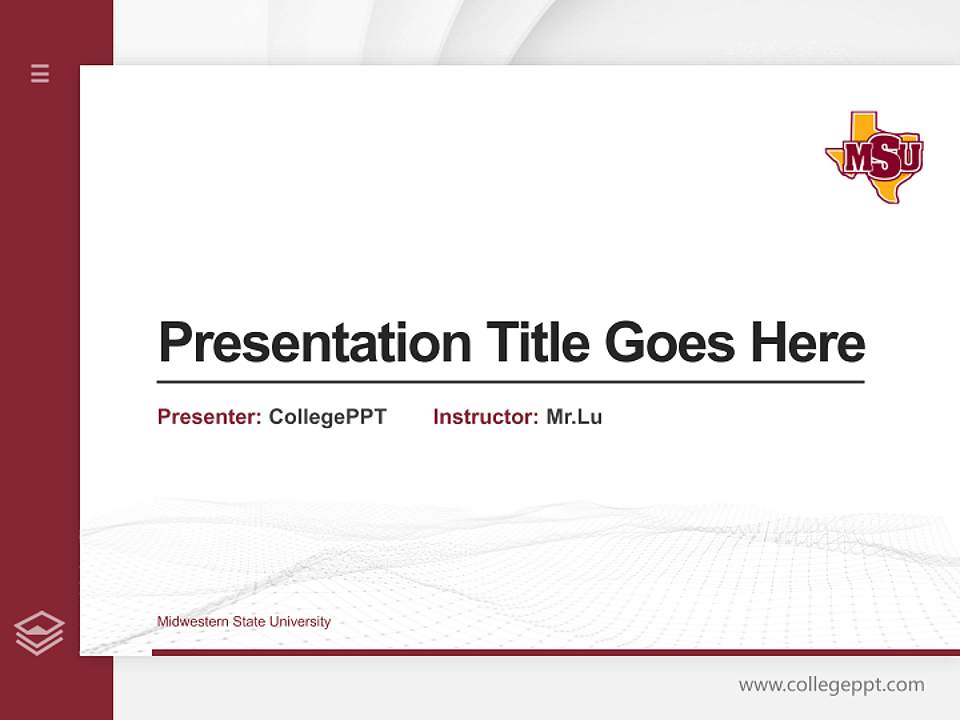 Midwestern State University Thesis Proposal/Graduation Defense PPT Template4:3 ratio PPT effect preview image5