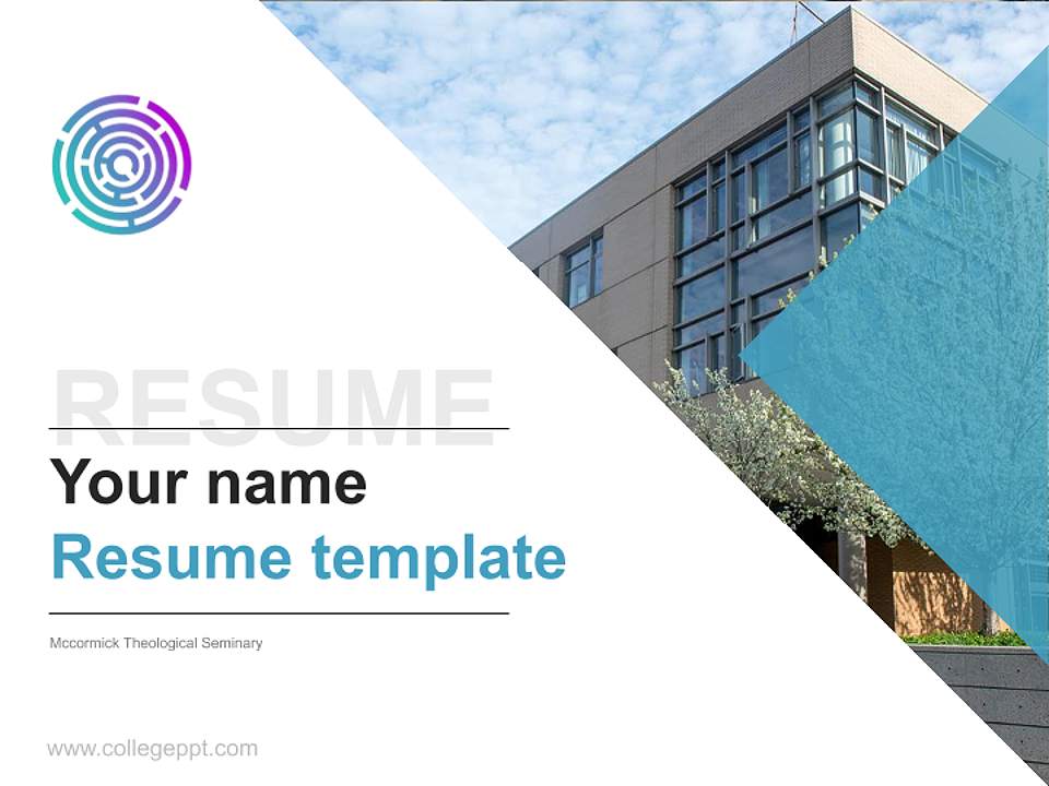 Mccormick Theological Seminary Resume PPT Template4:3 ratio PPT effect preview image5