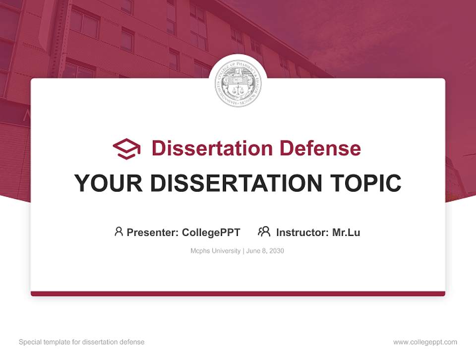 Mcphs University Graduation Thesis Defense PPT Template4:3 ratio PPT effect preview image7