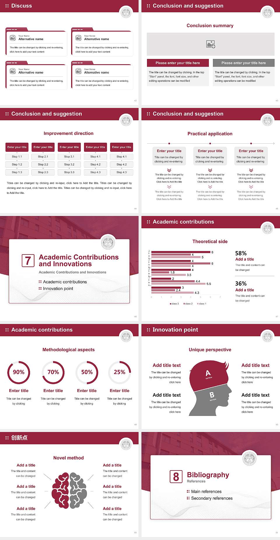 Mcphs University Graduation Thesis Defense PPT Template4:3 ratio PPT effect preview image6