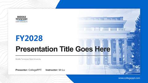 Middle Tennessee State University Academic Presentation/Research Findings Report PPT Template