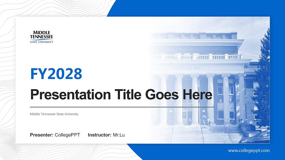 Middle Tennessee State University Academic Presentation/Research Findings Report PPT Template16:9 ratio PPT effect preview image