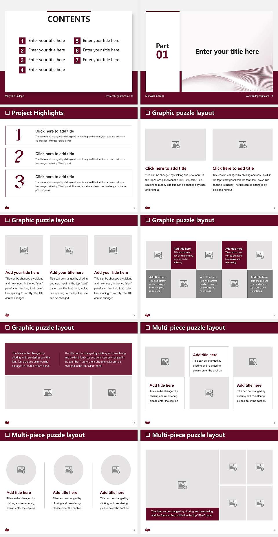 Maryville College General Purpose PPT Template4:3 ratio PPT effect preview image2