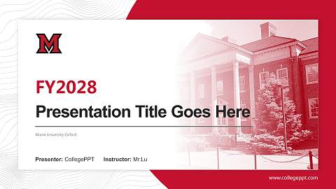 Miami University-Oxford Academic Presentation/Research Findings Report PPT Template