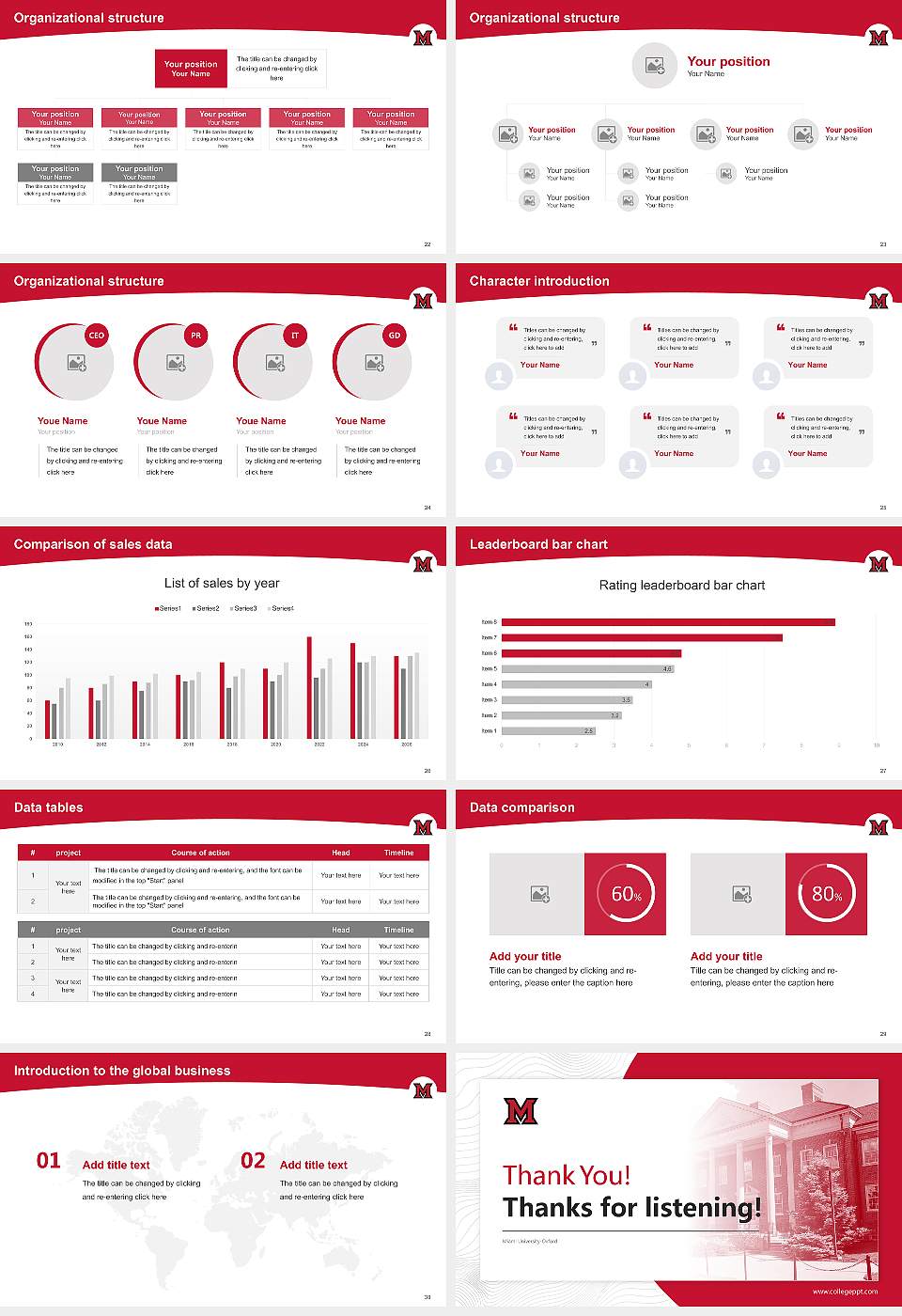 Miami University-Oxford Academic Presentation/Research Findings Report PPT Template16:9 ratio PPT effect preview image4
