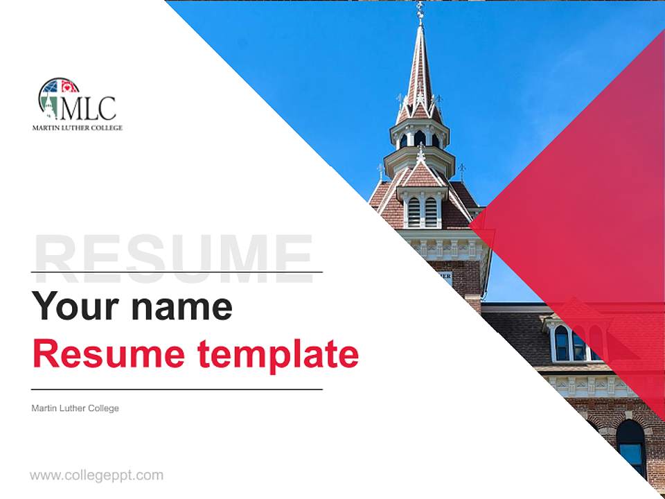 Martin Luther College Resume PPT Template4:3 ratio PPT effect preview image5