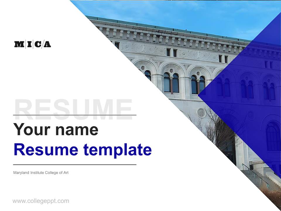 Maryland Institute College of Art Resume PPT Template4:3 ratio PPT effect preview image5